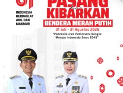 Bupati Setyo Wahono dan Wakil Bupati Nurul Azizah Ajak Warga Kibarkan Bendera Merah Putih Mulai 31 Juli hingga 31 Agustus 2026