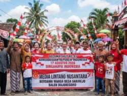 Media Lintang Nusantara Bersama Warga Sarirejo Sampaikan Dirgahayu RI ke-81, Apresiasi Dukungan PT ADS